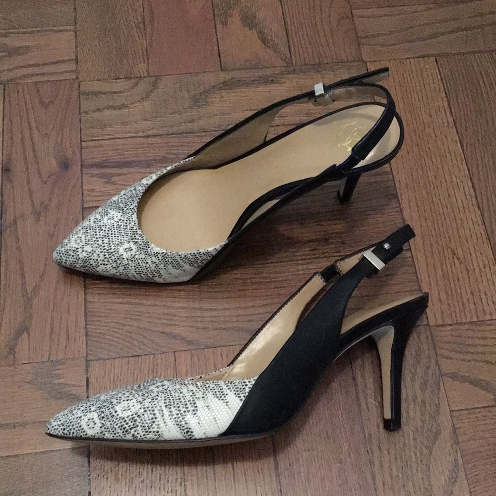 Black and White Leather Heels